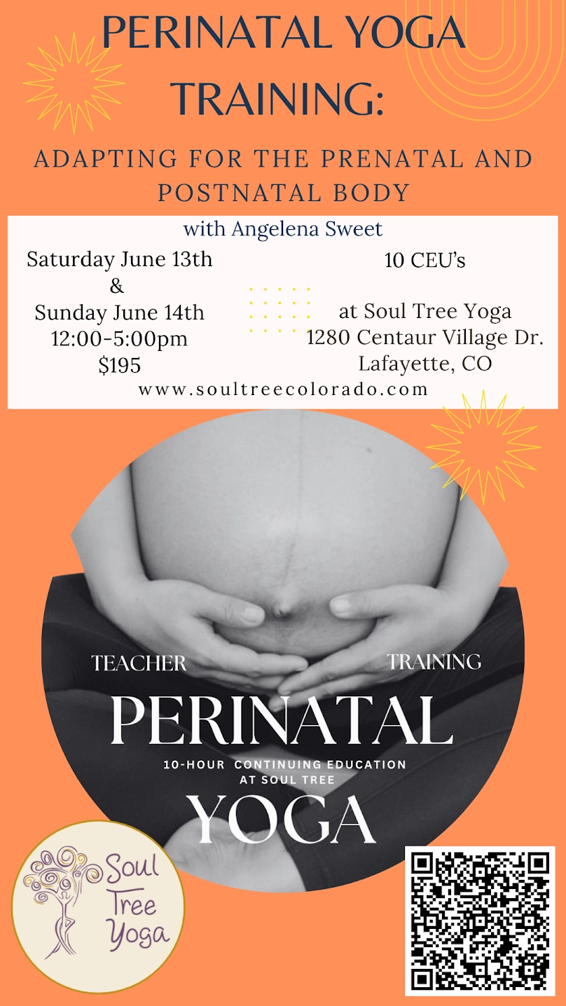 10 hour Perinatal Yoga Training: Adapting for the Prenatal and Postnatal Body with Angelena Sweet